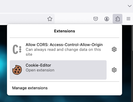 Cookie Editor Extension