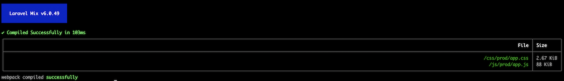 Command npm run production